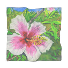 Load image into Gallery viewer, Scarf or Pareo - Pink and White Hibiscus, Big Island, Hawaii 2017