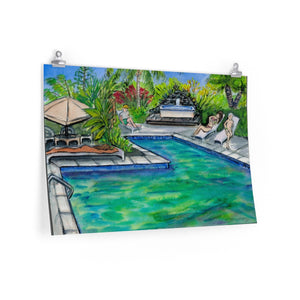 Clothing Optional Pool, Kalani Resort, Big Island, Hawaii 2015 - Premium Matte horizontal posters