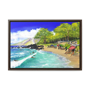 Little Beach, Maui, Hawaii 2017 (cropped) - Horizontal Framed Premium Gallery Wrap Canvas