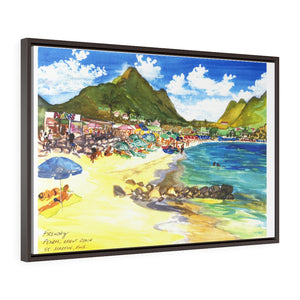 Pedros, Orient Beach, Saint Martin 2000 - Horizontal Framed Premium Gallery Wrap Canvas