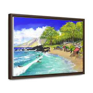 Little Beach, Maui, Hawaii 2017 (cropped) - Horizontal Framed Premium Gallery Wrap Canvas