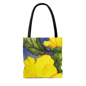 Yellow Hibiscus Flower - All Over Print Tote Bag