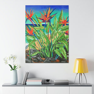 BIRD OF PARADISE Frenchy Loeb - Giclée style large 3x4’ printed stretched canvas