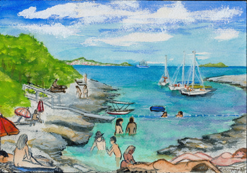 Jerolum Island, Hvar, Croatia Star Clippers Cruise 2018 - Horizontal Framed Premium Gallery Wrap Canvas