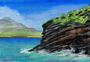 Molokini, Maui, Hawaii 2019 - Original Art Watercolor Painting 7x10 inches