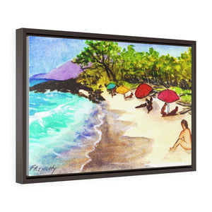 Little Makena Nude Beach, Maui, Hawaii 2016  - Horizontal Framed Premium Gallery Wrap Canvas