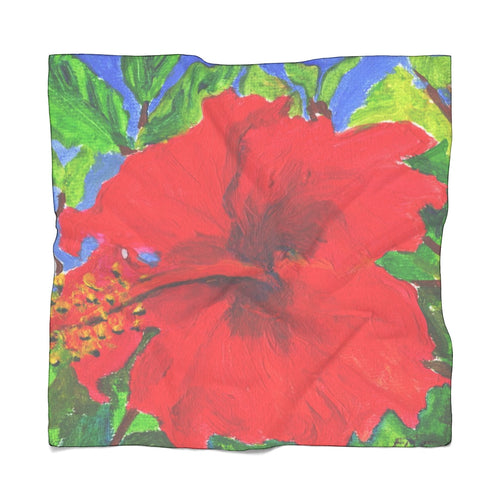 Scarf or Pareo - Red Hibiscus, Saint Martin 2017