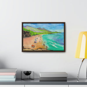 Makena State Park, Big Beach, 2017 - Horizontal Framed Premium Gallery Wrap Canvas