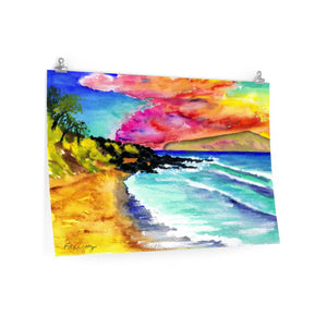 Little Beach Sunset, Maui, Hawaii 2017 - Premium Matte horizontal posters