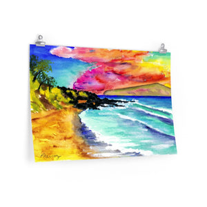 Little Beach Sunset, Maui, Hawaii 2017 - Premium Matte horizontal posters