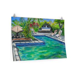 Clothing Optional Pool, Kalani Resort, Big Island, Hawaii 2015 - Premium Matte horizontal posters