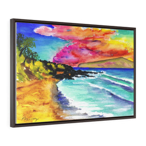 Little Beach Sunset, Maui, Hawaii 2017 - Horizontal Framed Premium Gallery Wrap Canvas