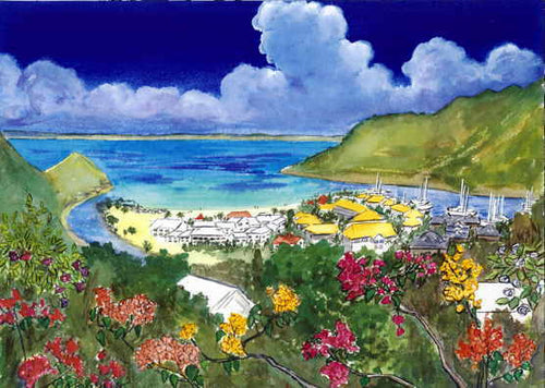 Anse Marcel, La Privilege, Saint Martin 2001 - Horizontal Framed Premium Gallery Wrap Canvas