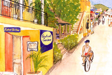 Load image into Gallery viewer, Bistro Caribes, Grand Case, Saint Martin 2003 - Horizontal Framed Premium Gallery Wrap Canvas