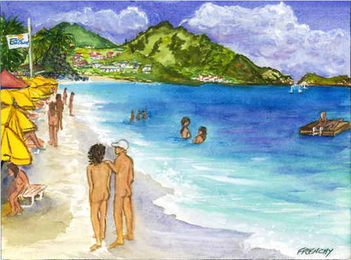 Club Orient, Orient Beach, Saint Martin, 2015 - Horizontal Framed Premium Gallery Wrap Canvas