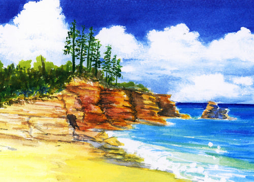 Cliffs of Cupecoy Beach, Sint Maarten Saint Martin 2002 - Horizontal Framed Premium Gallery Wrap Canvas